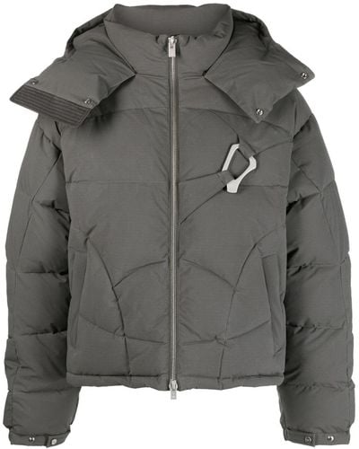 HELIOT EMIL Abstract Quilted Down Jacket - Grey