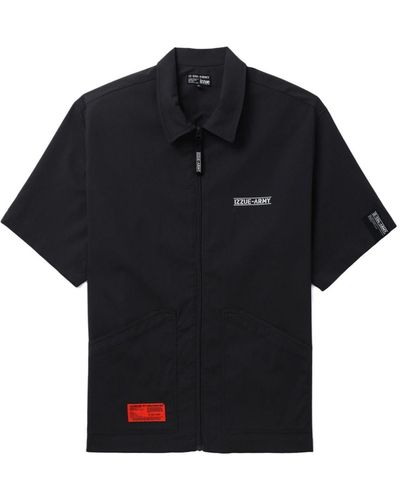 Izzue Short-sleeve Zipped Shirt - Black