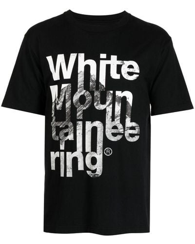 White Mountaineering T-shirt en coton à logo imprimé - Noir