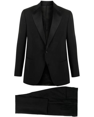 Caruso Two-piece Tailored Suit - Black