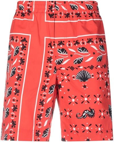 MSGM Shorts mit Bandana-Print - Rot
