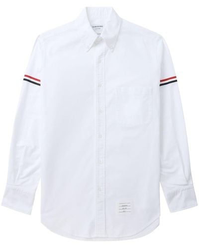Thom Browne Grosgrain Armband Oxford Shirt White - Bianco