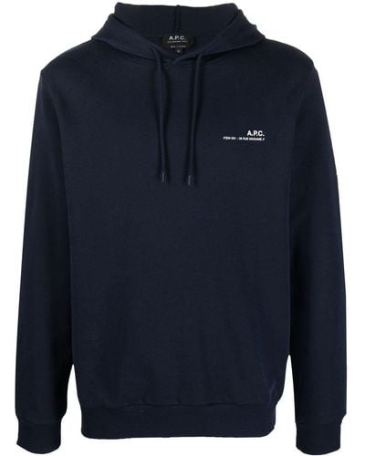 A.P.C. Hoodie In Cotton - Blue