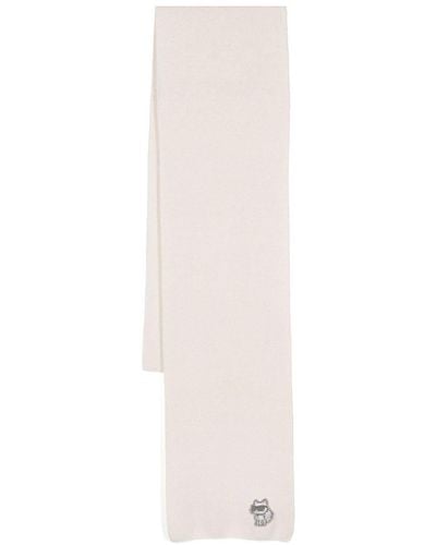 Karl Lagerfeld K/ikonik 2.0 Wool Scarf - White