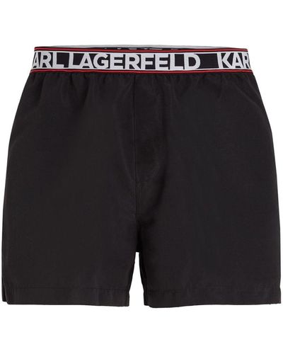 Karl Lagerfeld Essential Logo-print Swim Shorts - Black