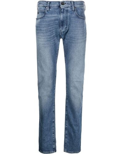 Emporio Armani Tief sitzende Slim-Fit-Jeans - Blau