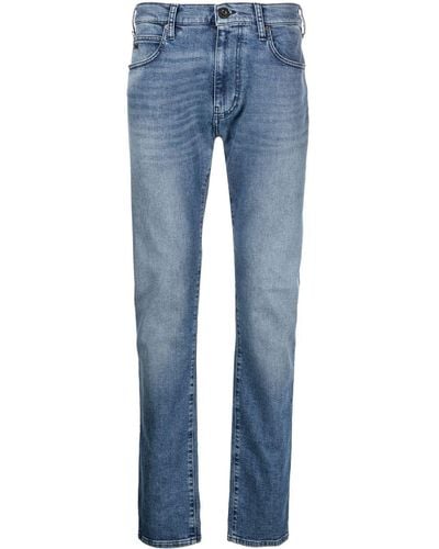 Emporio Armani Jean slim à taille basse - Bleu