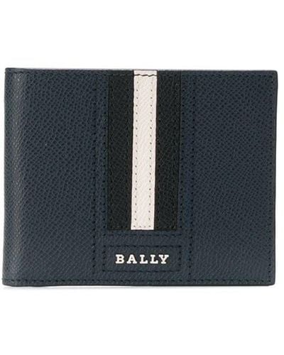 Bally Logo Stripe Wallet - Blue