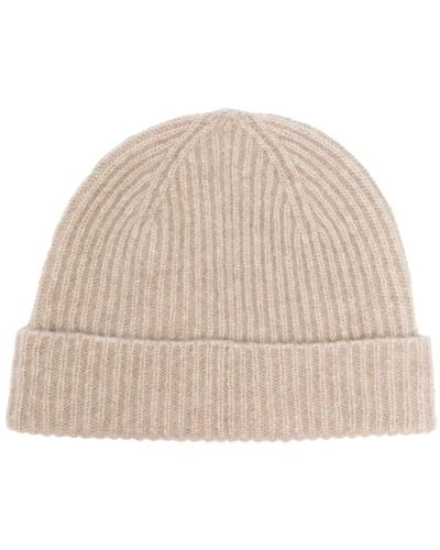 Eleventy Ribbed-knit Beanie - Natural