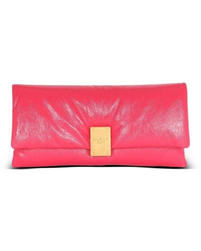 Balmain 1945 Soft Patent Leather Clutch Bag - Pink