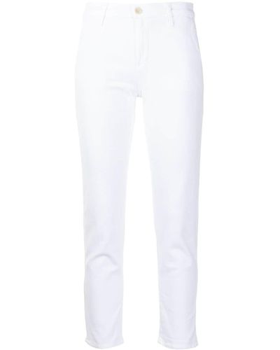 AG Jeans Cropped-Hose mit schmalem Schnitt - Weiß