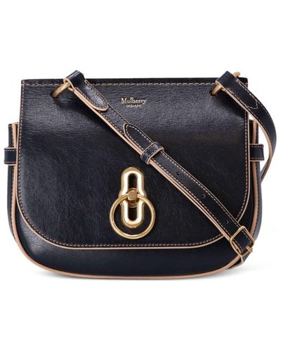 Mulberry Small Amberly Contrast-trim Satchel Bag - Blue