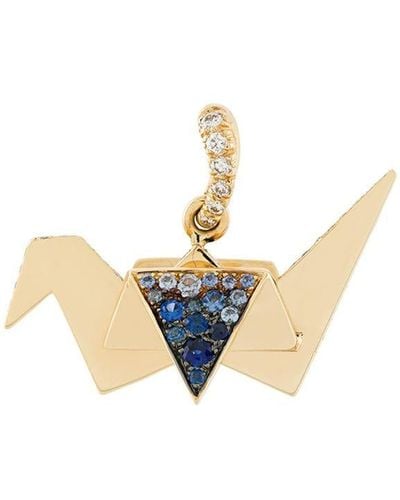 Aurelie Bidermann Origami Sapphire And Diamond Pendant - Metallic