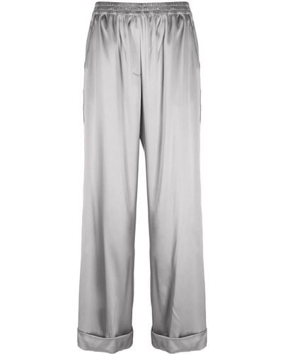 Dolce & Gabbana High-waist Silk Pants - Gray