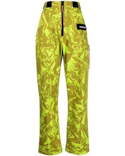 Aries Camouflage-print Walking Pants - Yellow