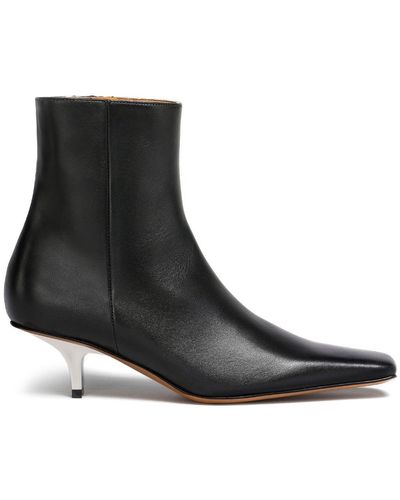 Marni Heeled Leather Ankle Boots - Black