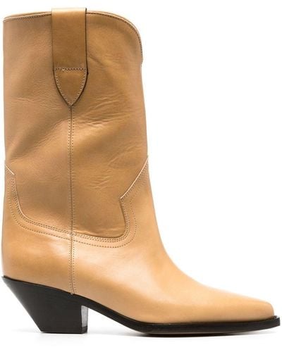 Isabel Marant 60mm Dahope Leather Boots - Natural