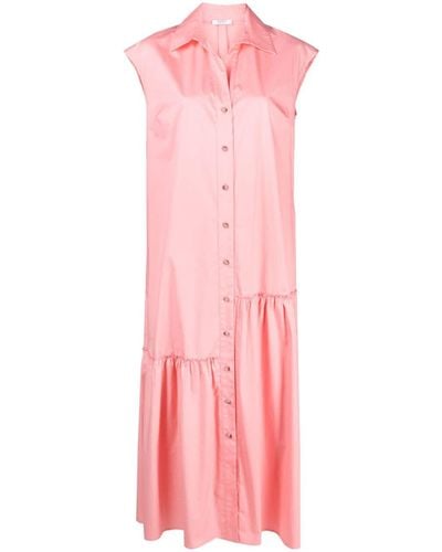 Peserico Robe-chemise boutonnée à design sans manches - Rose