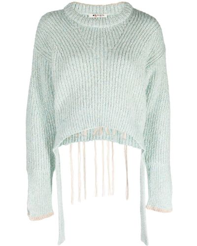 Ports 1961 Logo-embroidered Ribbed-knit Sweater - Blue