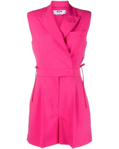 MSGM Cut-out Sleeveless Playsuit - Pink