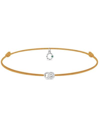 COURBET 18kt Recycled White Gold Laboratory-grown Diamond Let's Commit Cord Bracelet - Metallic