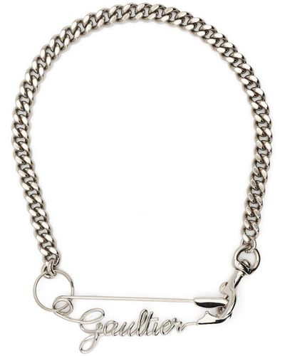 Jean Paul Gaultier Pin Gaultier Necklace Silver In Brass - White
