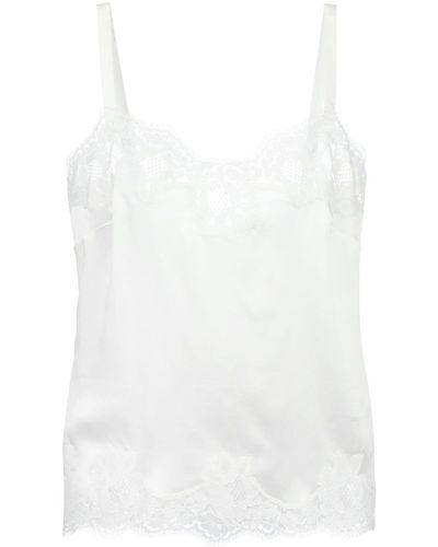 Dolce & Gabbana Lace Trim Camisole - White
