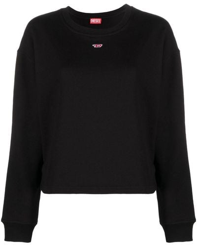 DIESEL S-ginn-d Logo-appliqué Sweatshirt - Black
