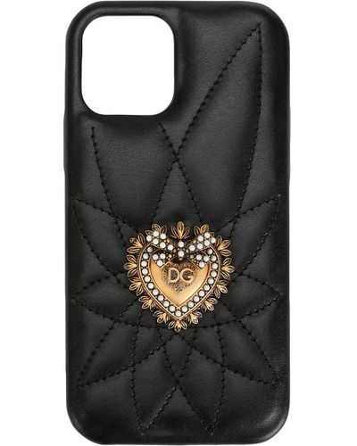 Dolce & Gabbana Quilted Iphone 12/12 Pro Case - Black