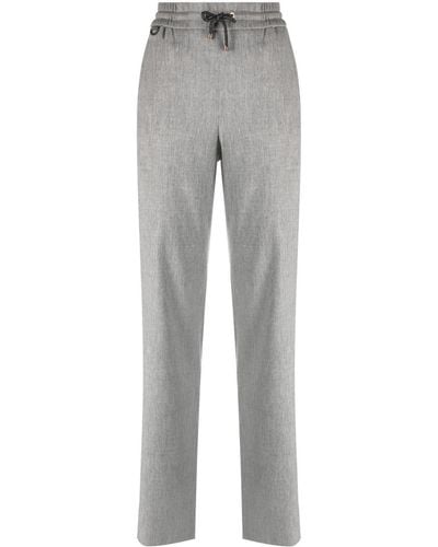 Agnona Wool-blend Straight-leg Trousers - Grey