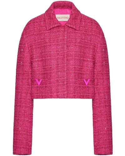 Valentino Garavani Glaze-tweed Jacket - Pink