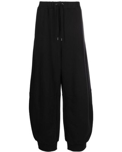 Simone Rocha Wide-leg Cotton-blend Track Pants - Black
