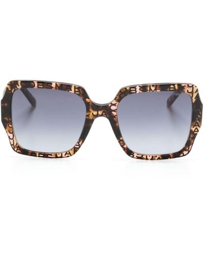 Marc Jacobs J Marc-logo Oversize-frame Sunglasses - Blue