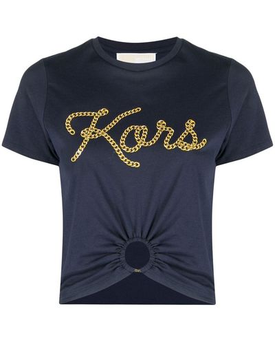 MICHAEL Michael Kors ギャザーディテール Tシャツ - ブルー