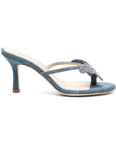 Blumarine Sandalen mit Schmetterling-Patch 75mm - Blau