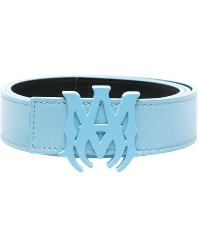 Amiri Cinturón reversible con hebilla del logo - Azul