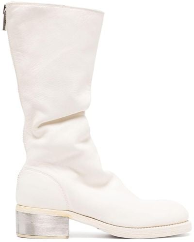 Guidi Women 789zi Metal Heel Soft Horse Tall Leather Boots - White