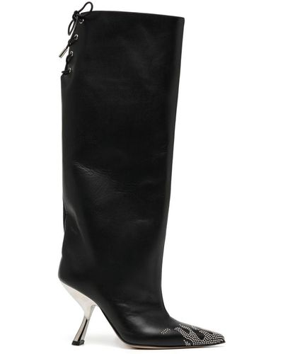 IINDACO Febe 95mm Crystal-embellished Boots - Black