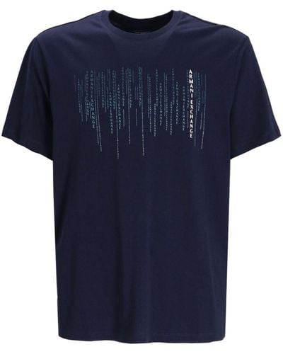 Armani Exchange T-shirt Met Logoprint - Blauw