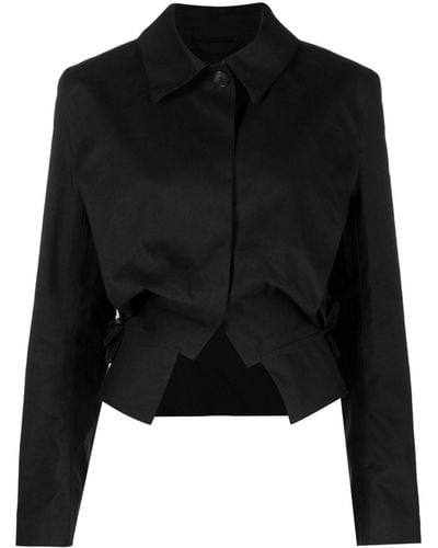 Cecilie Bahnsen Silk Draped-back Jacket - Black