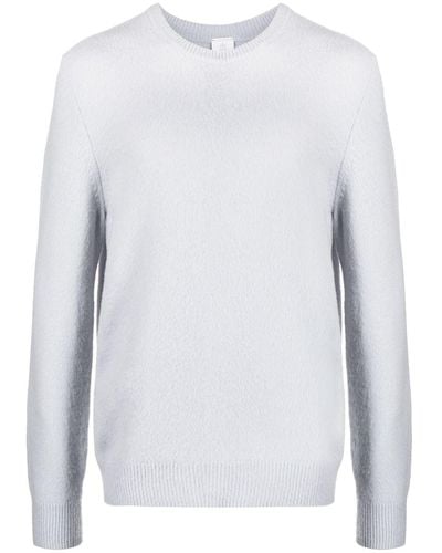 Eleventy Round-neck Wool-cashmere Blend Sweater - White