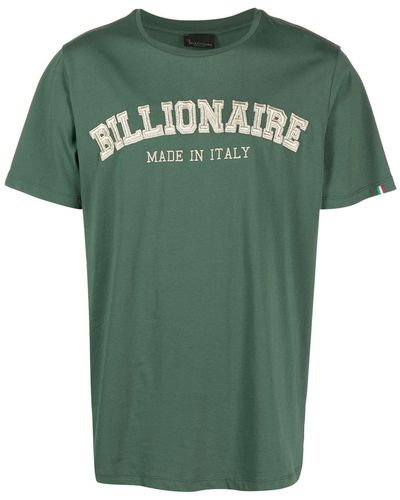 Billionaire Embroidered-logo T-shirt - Green