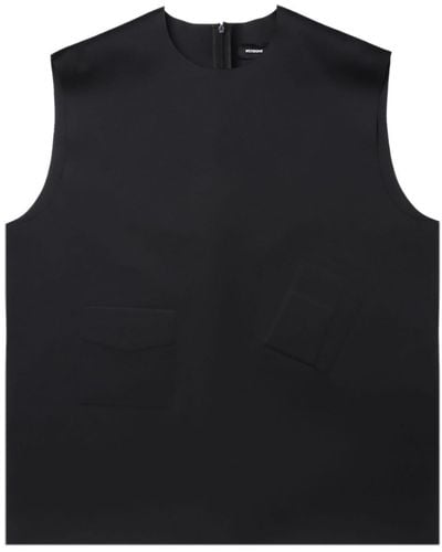 we11done Debossed-motif Vest - Black