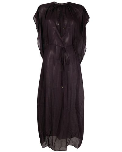 Stella McCartney Chain-link Detail Draped Cotton Beach Dress - Black
