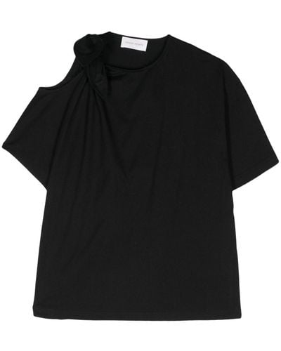Christian Wijnants Tafari T-Shirt mit gebundener Schulter - Schwarz