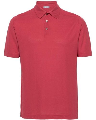 Zanone Short-sleeve cotton polo shirt - Rot