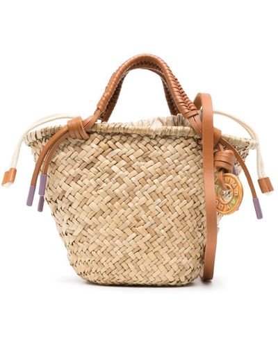 Bimba Y Lola Small straw beach bag - Mettallic