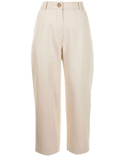 Rejina Pyo Fold-pleat Tapered Jeans - Natural