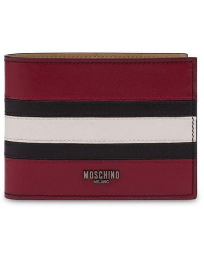 Moschino Stripe-detail Leather Wallet - Purple