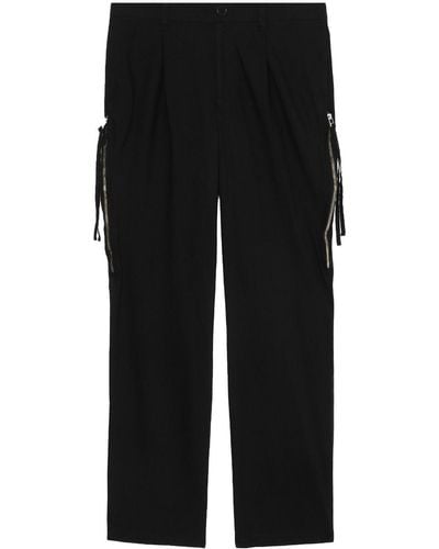 Undercover Pantalon droit à détails de zips - Noir